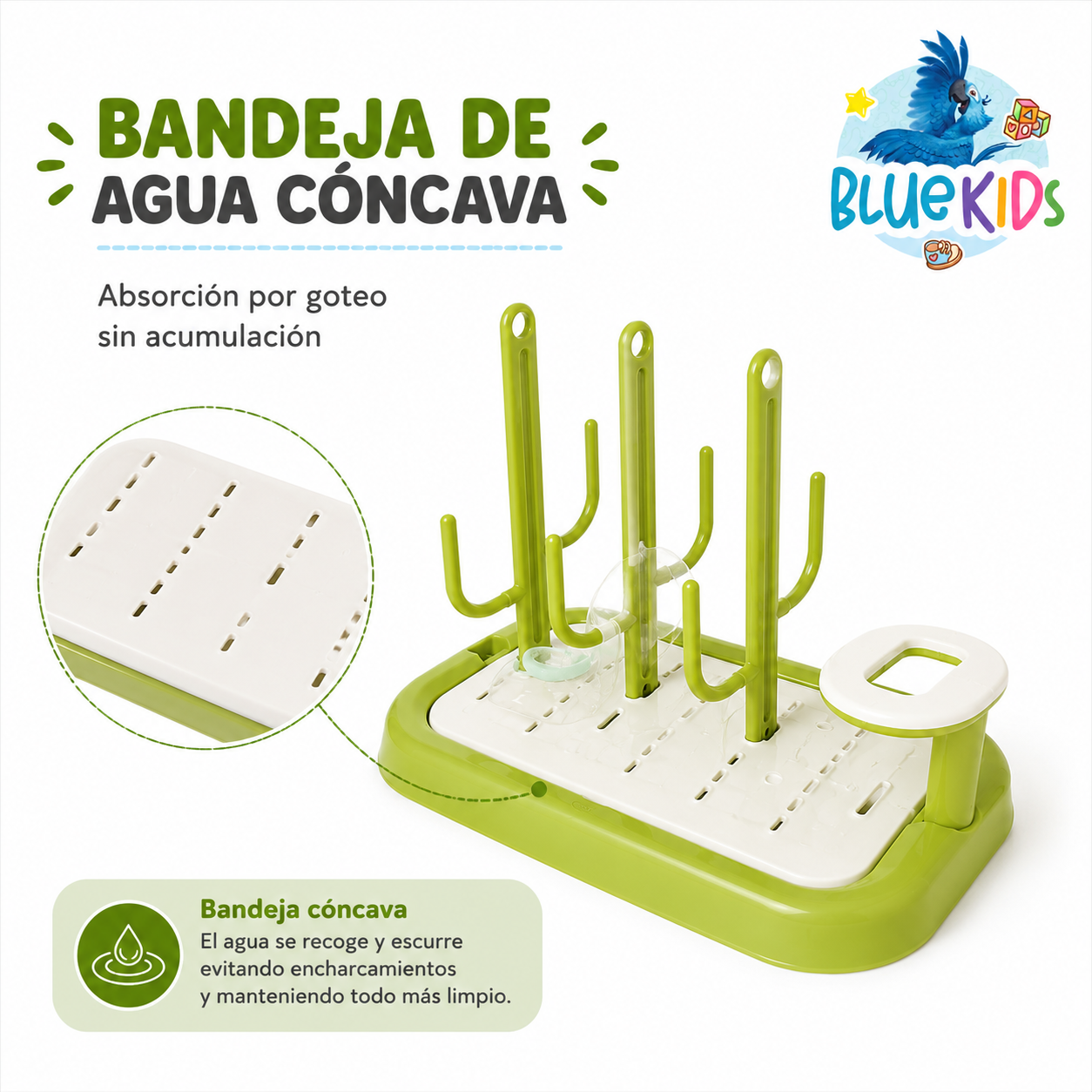 Escurridor de Mamaderas y Biberones Desmontable con Bandeja de Drenaje|Organizador para Accesorios de Bebé 4
