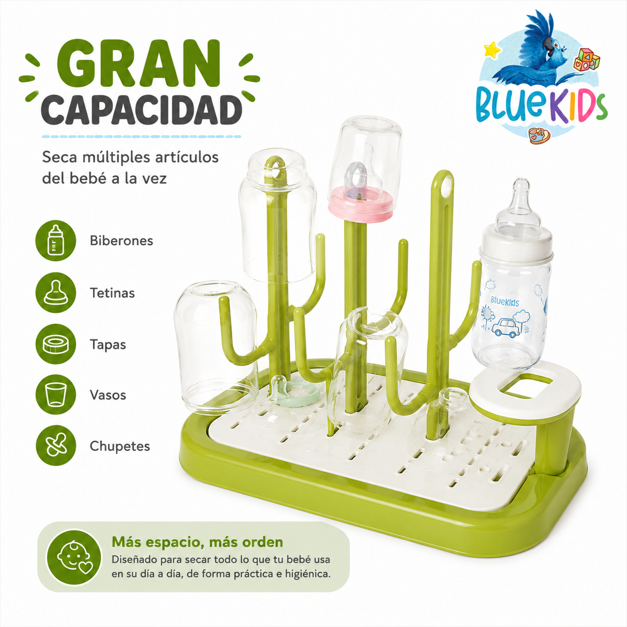 Escurridor de Mamaderas y Biberones Desmontable con Bandeja de Drenaje|Organizador para Accesorios de Bebé 5
