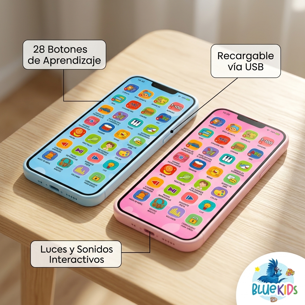 Telefono Didactico Infantil Interactivo 28 Botones Luz Sonido Musica USB 3