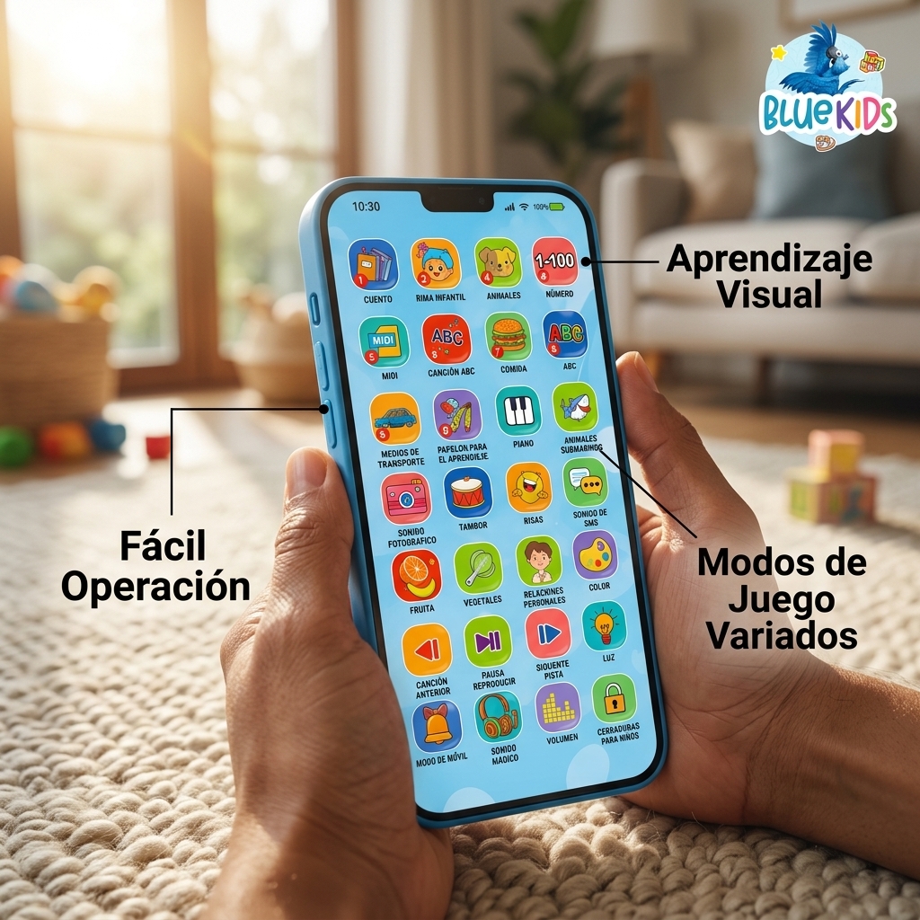 Telefono Didactico Infantil Interactivo 28 Botones Luz Sonido Musica USB 6
