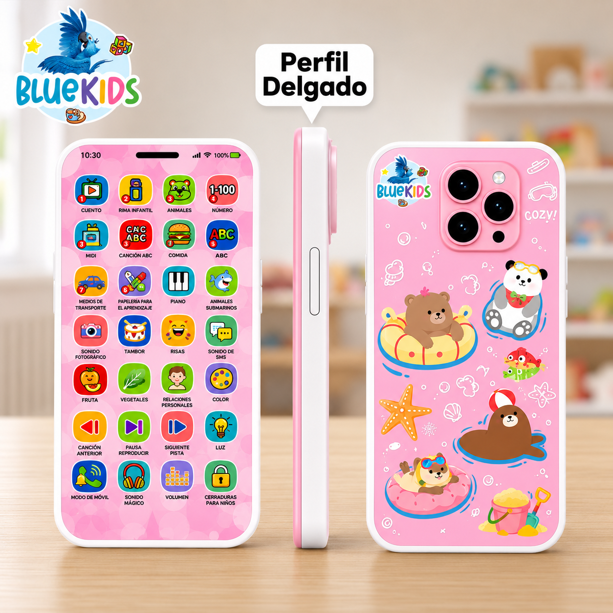 Telefono Didactico Infantil Interactivo 28 Botones Luz Sonido Musica USB 9