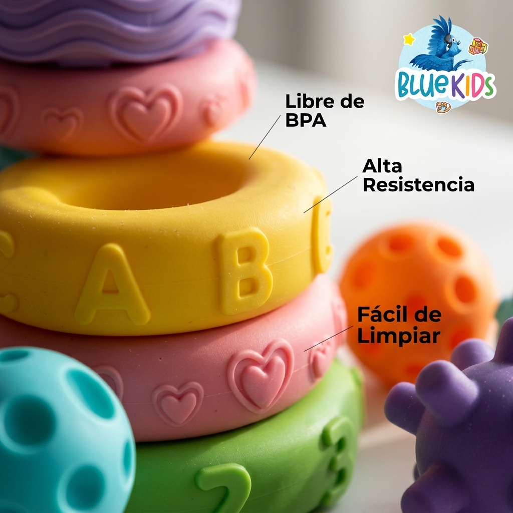 Juguete Apilable Silicona Montessori Bebe Dinosaurio 3