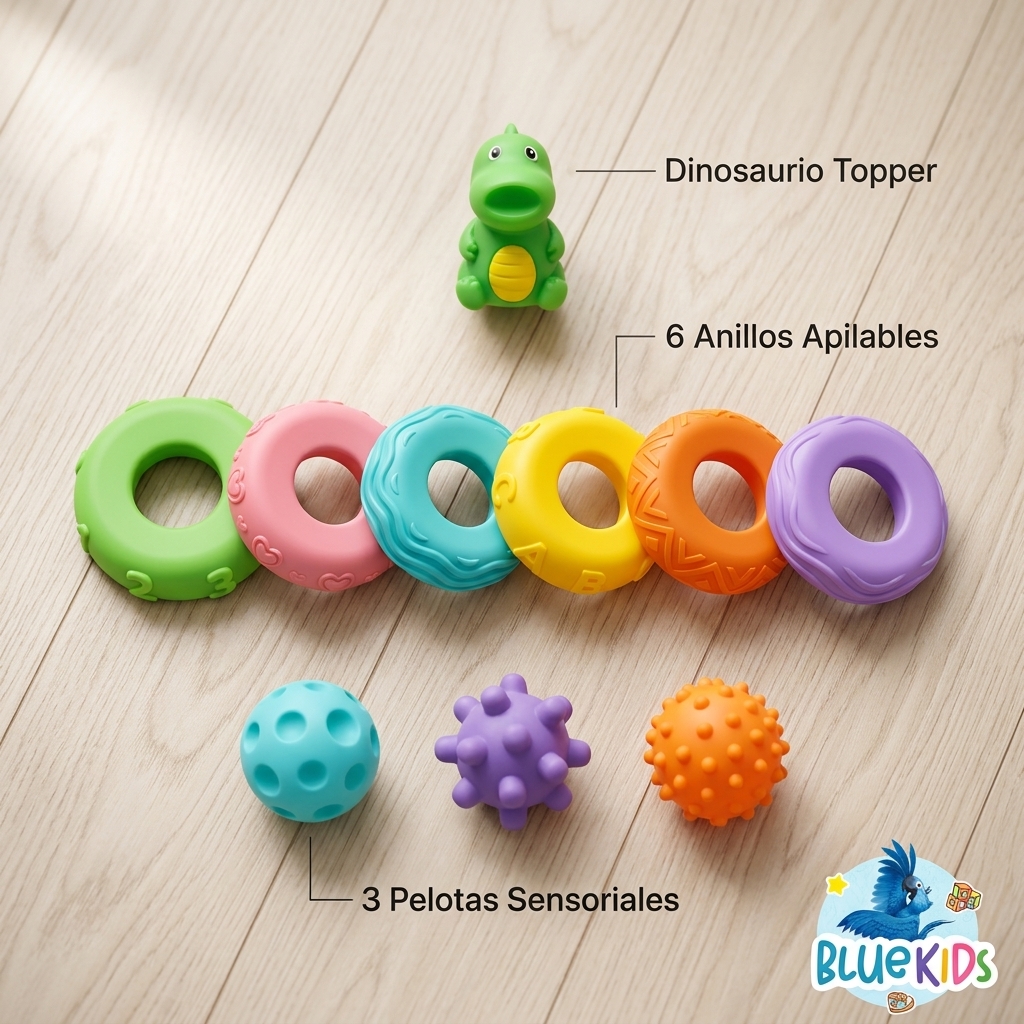 Juguete Apilable Silicona Montessori Bebe Dinosaurio 8