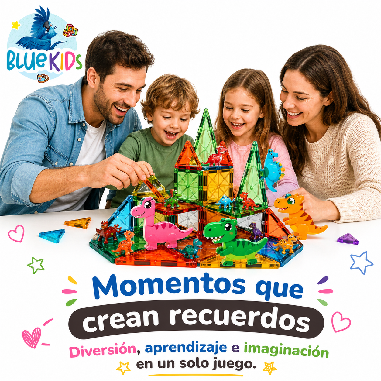 Bloques Magnéticos Dinosaurio 32 Piezas Construcción 3D  10