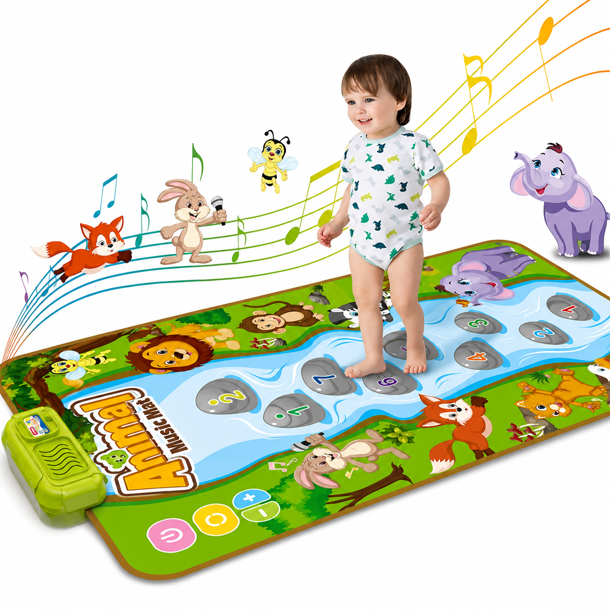 Alfombra Tapete Musical Bebé Interactiva Animales Piano 80x50 cm 1