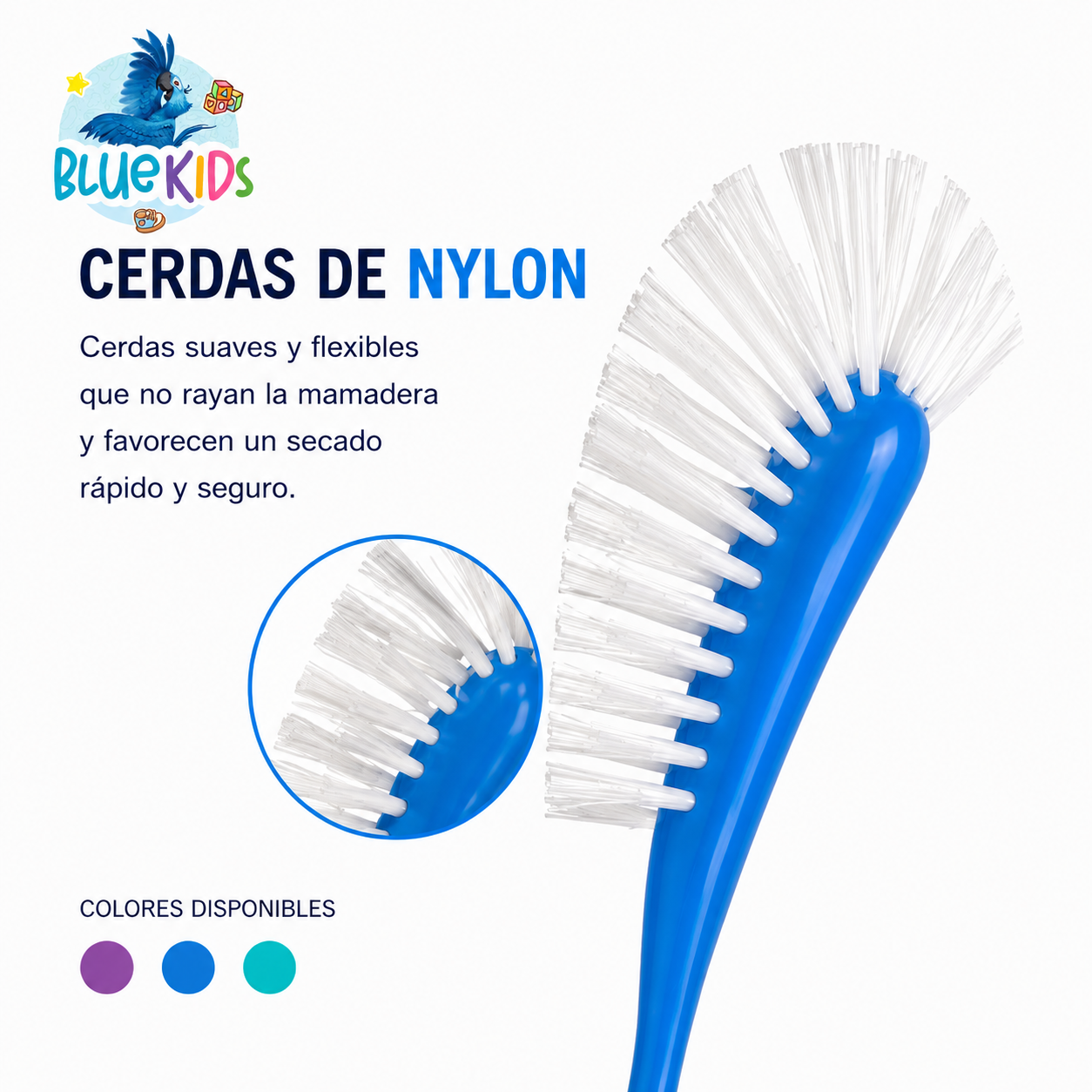 CEPILLO ESCOBILLA LIMPIA MAMADERAS BIBERONES 360 + LIMPIA TETINAS 3