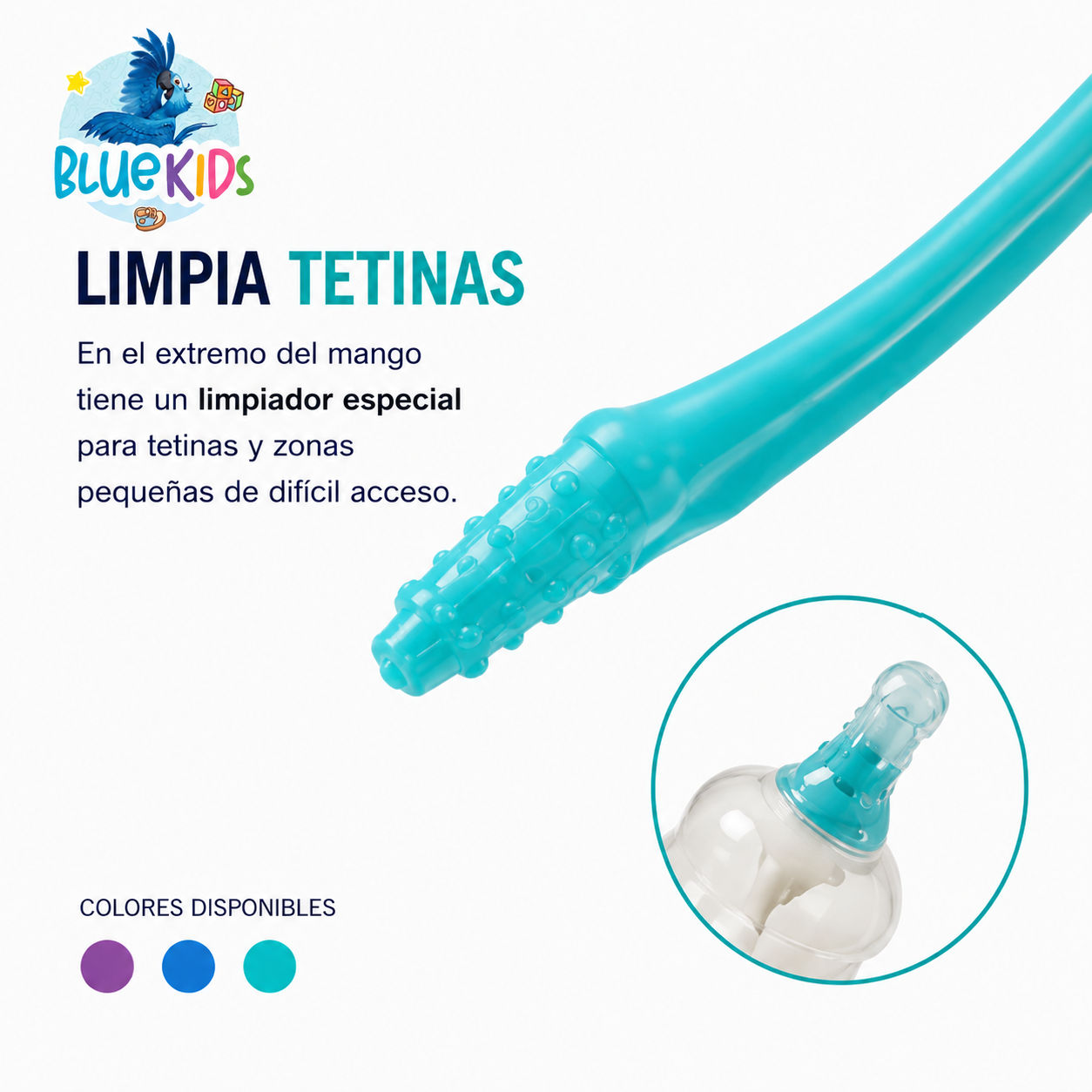 CEPILLO ESCOBILLA LIMPIA MAMADERAS BIBERONES 360 + LIMPIA TETINAS 4