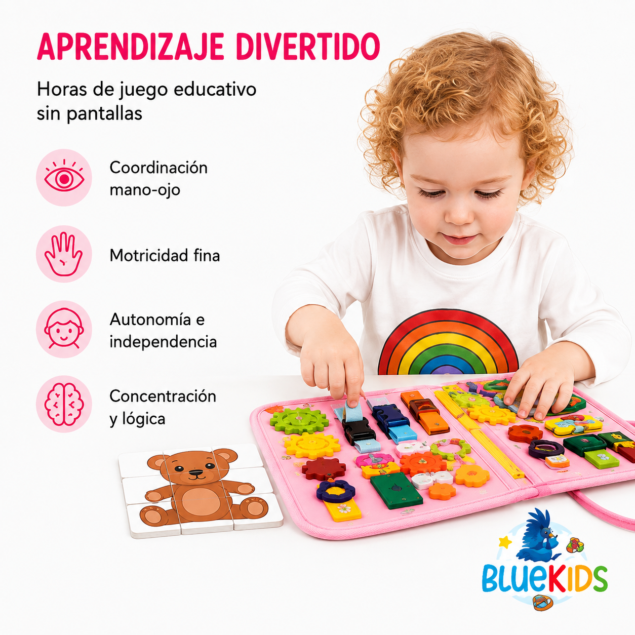 LIBRO SENSORIAL Y DIDÁCTICO DE TELA – JUGUETE EDUCATIVO DE ACTIVIDADES Y MOTRICIDAD FINA 14