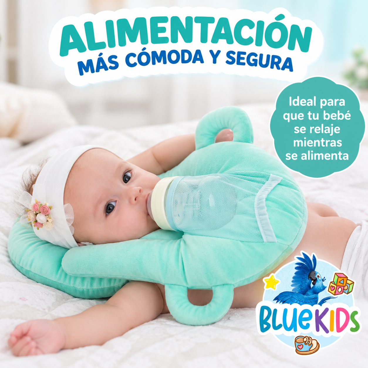 Cojin De Alimentacion Para Bebe Con Soporte Para Mamadera 3