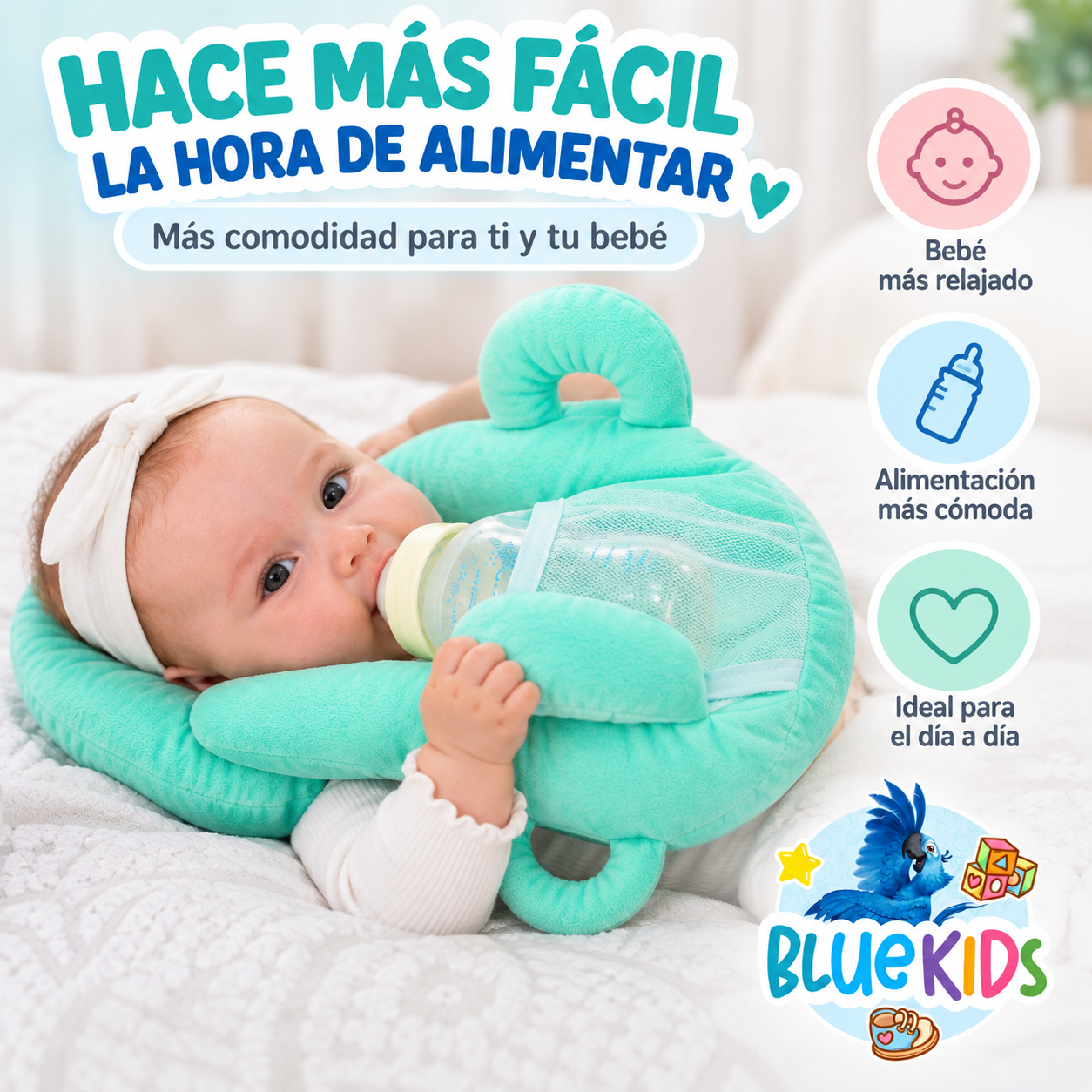 Cojin De Alimentacion Para Bebe Con Soporte Para Mamadera 7