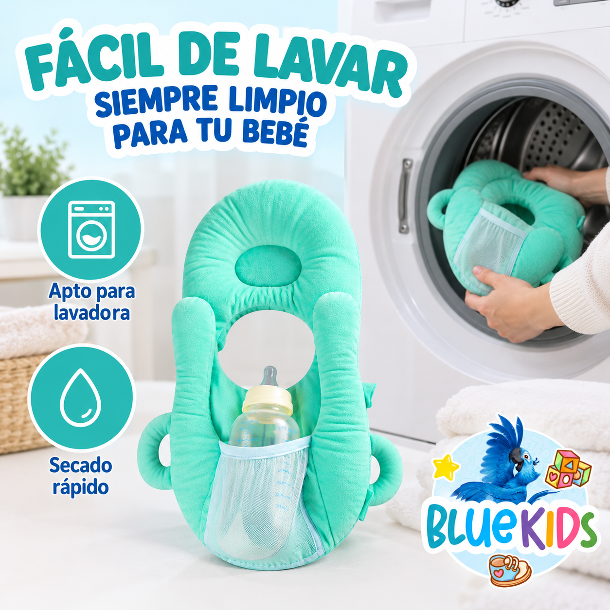 Cojin De Alimentacion Para Bebe Con Soporte Para Mamadera 8
