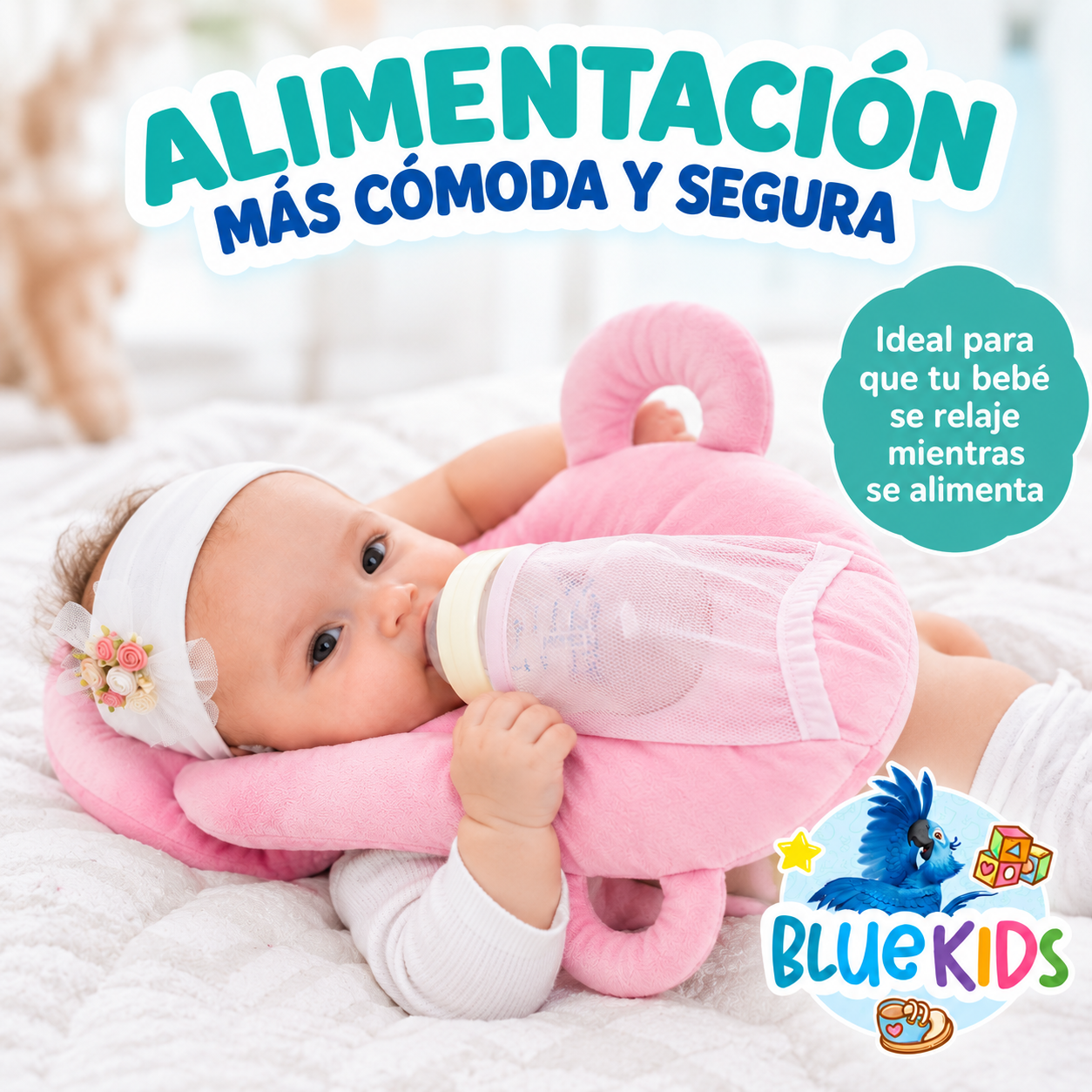 Cojin De Alimentacion Para Bebe Con Soporte Para Mamadera 12