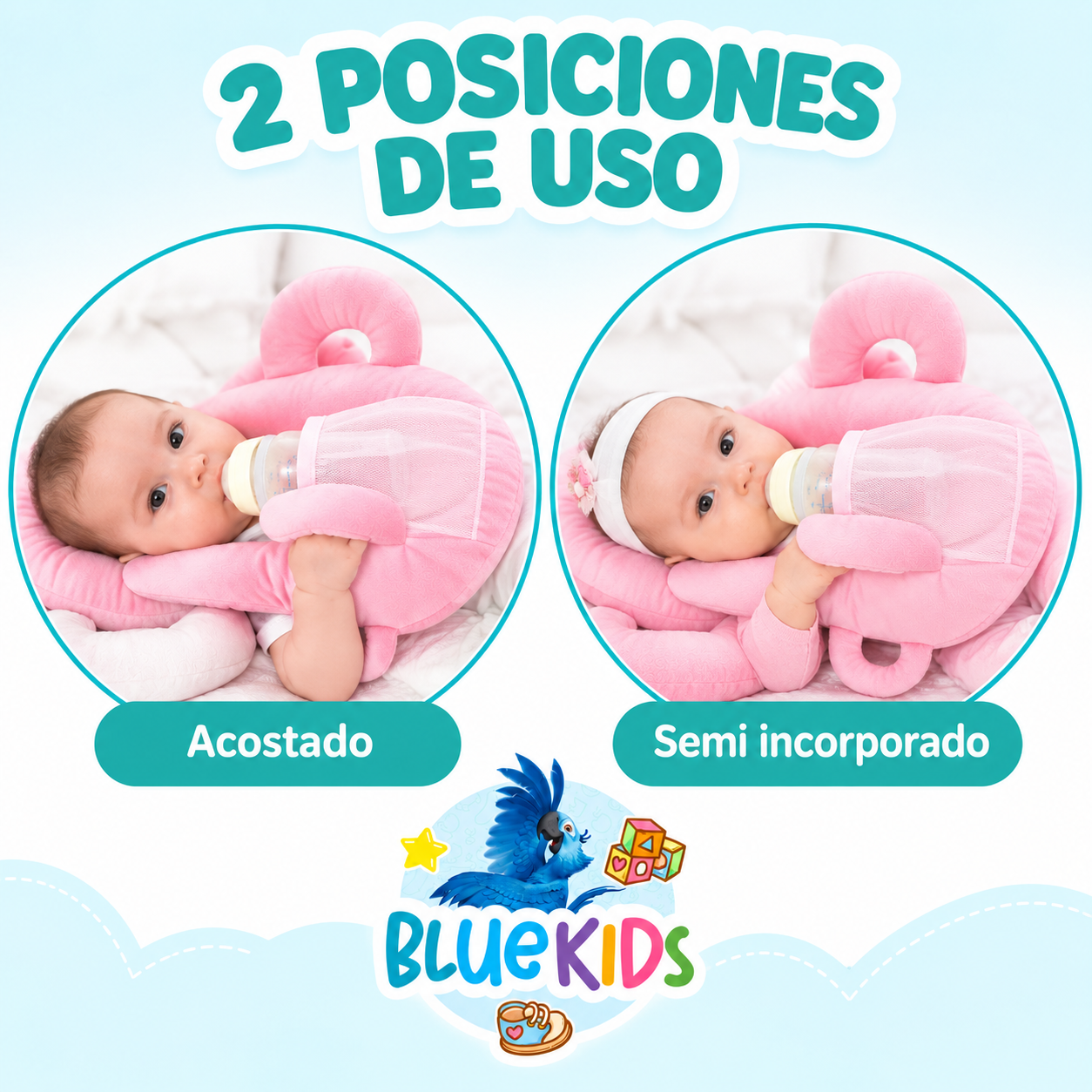 Cojin De Alimentacion Para Bebe Con Soporte Para Mamadera 14