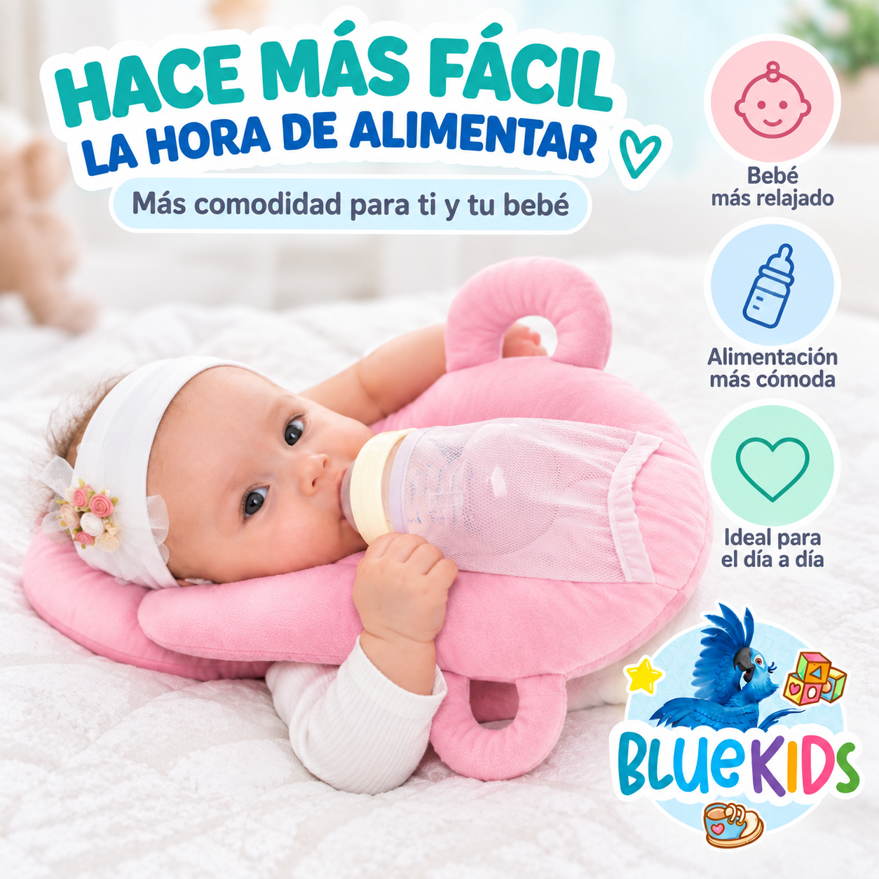Cojin De Alimentacion Para Bebe Con Soporte Para Mamadera 15