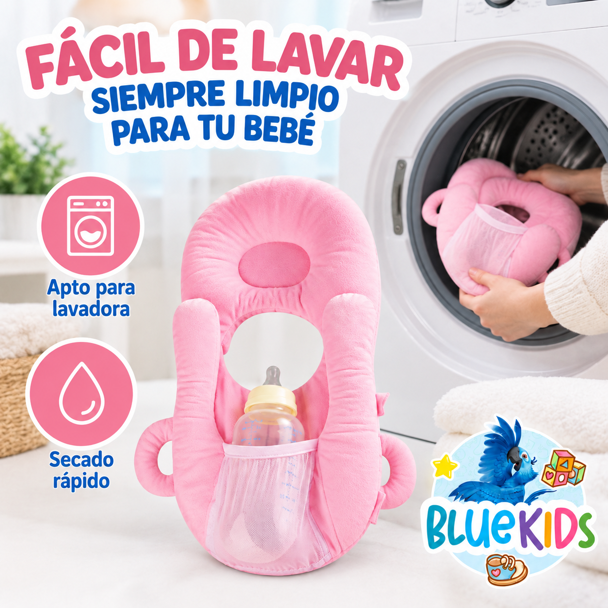 Cojin De Alimentacion Para Bebe Con Soporte Para Mamadera 16