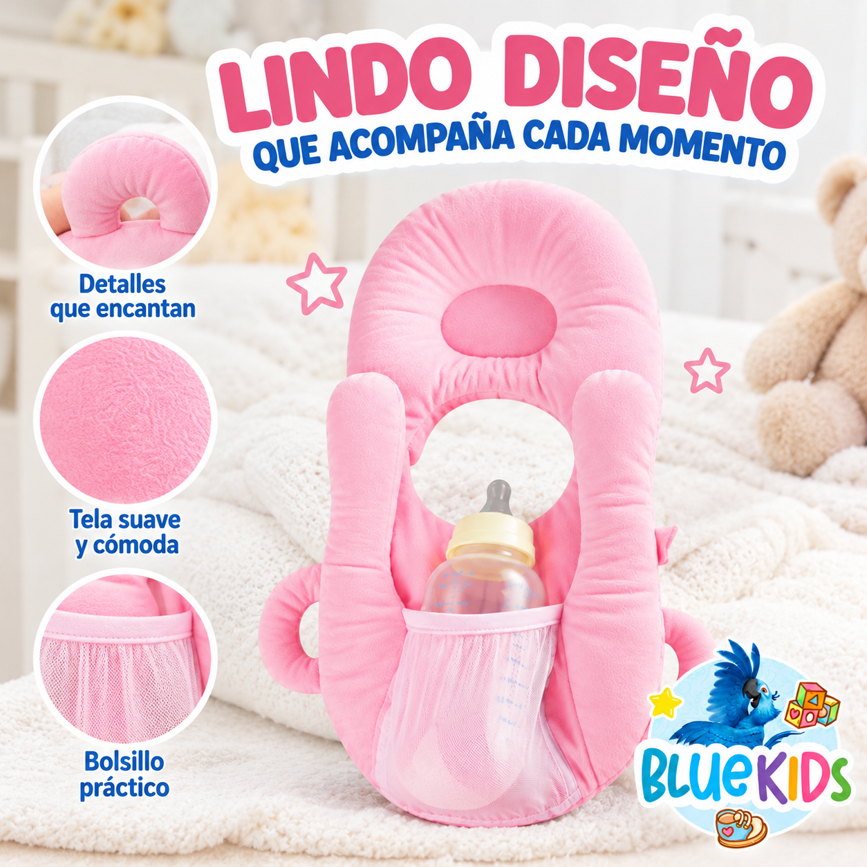 Cojin De Alimentacion Para Bebe Con Soporte Para Mamadera 17