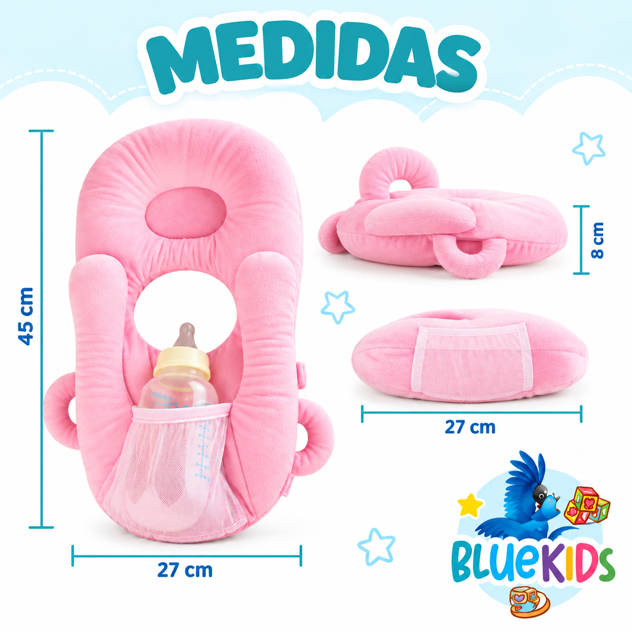 Cojin De Alimentacion Para Bebe Con Soporte Para Mamadera 18