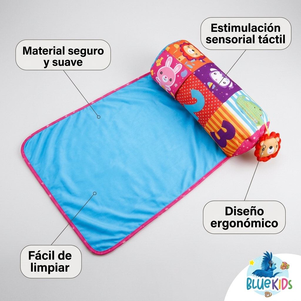Almohada Tummy Time para Bebé 2 en 1 con Manta Sensorial 2