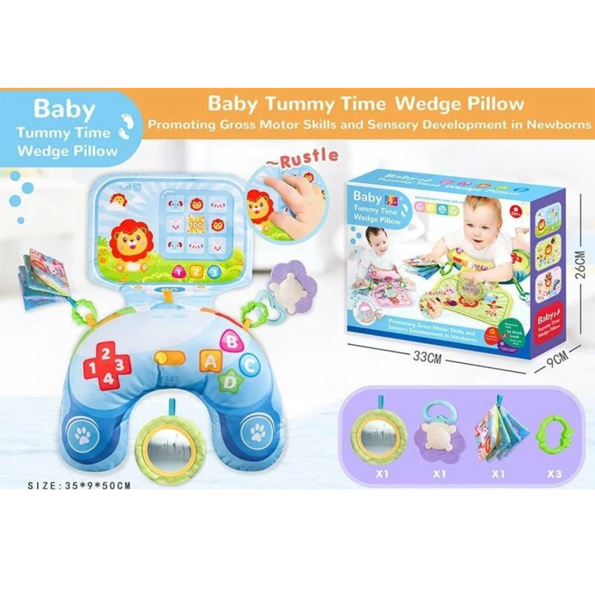 Cojín Tummy Time para Bebé Interactivo y Sensorial 4
