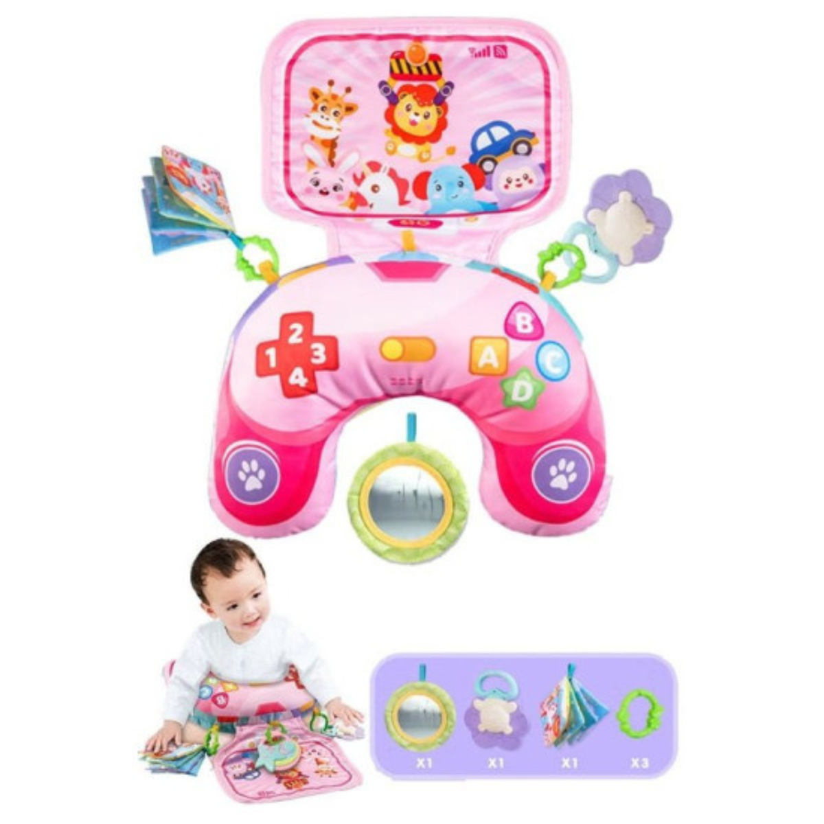 Cojín Tummy Time para Bebé Interactivo y Sensorial 7