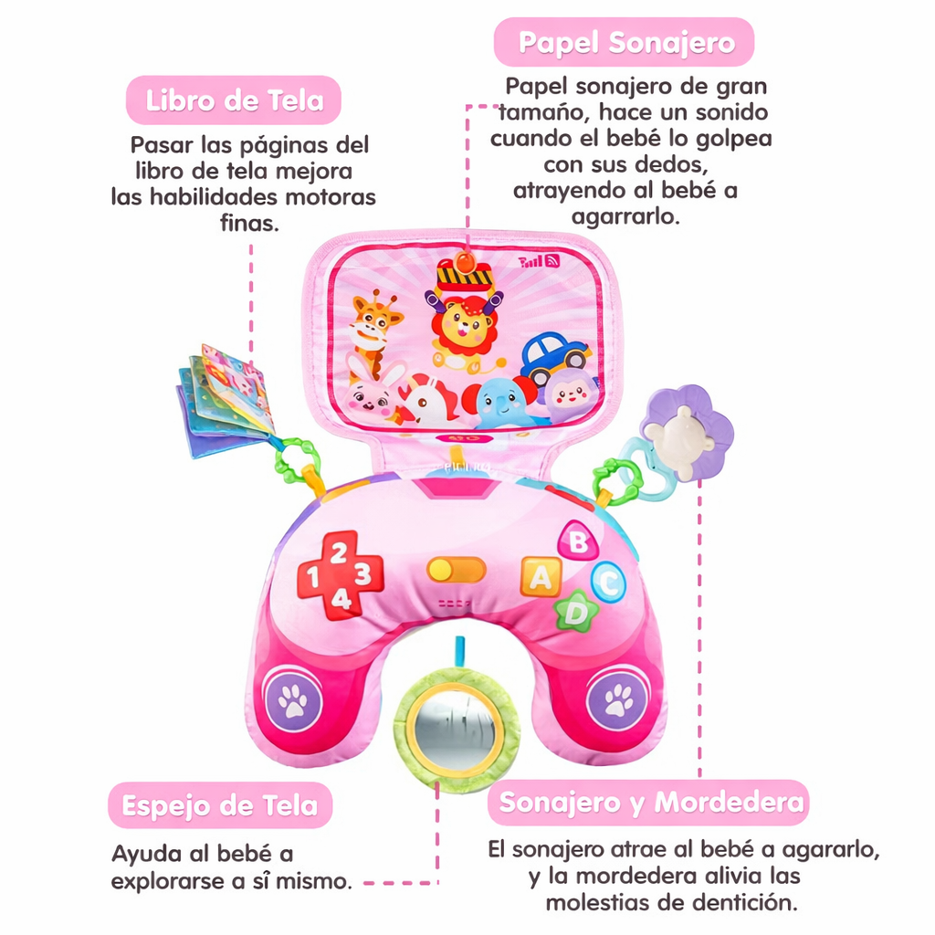 Cojín Tummy Time para Bebé Interactivo y Sensorial 9