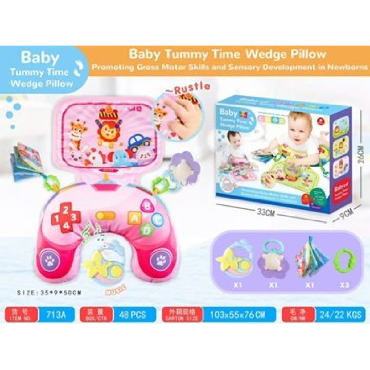 Cojín Tummy Time para Bebé Interactivo y Sensorial 10