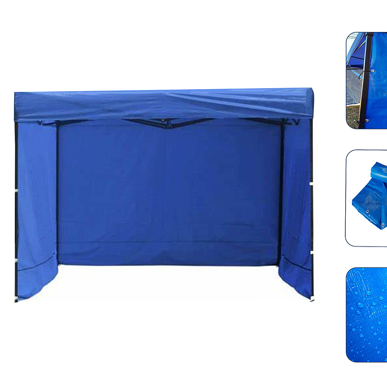 Paredes para Toldo Plegable 2x3 con Anillos Metálicos Azul 1