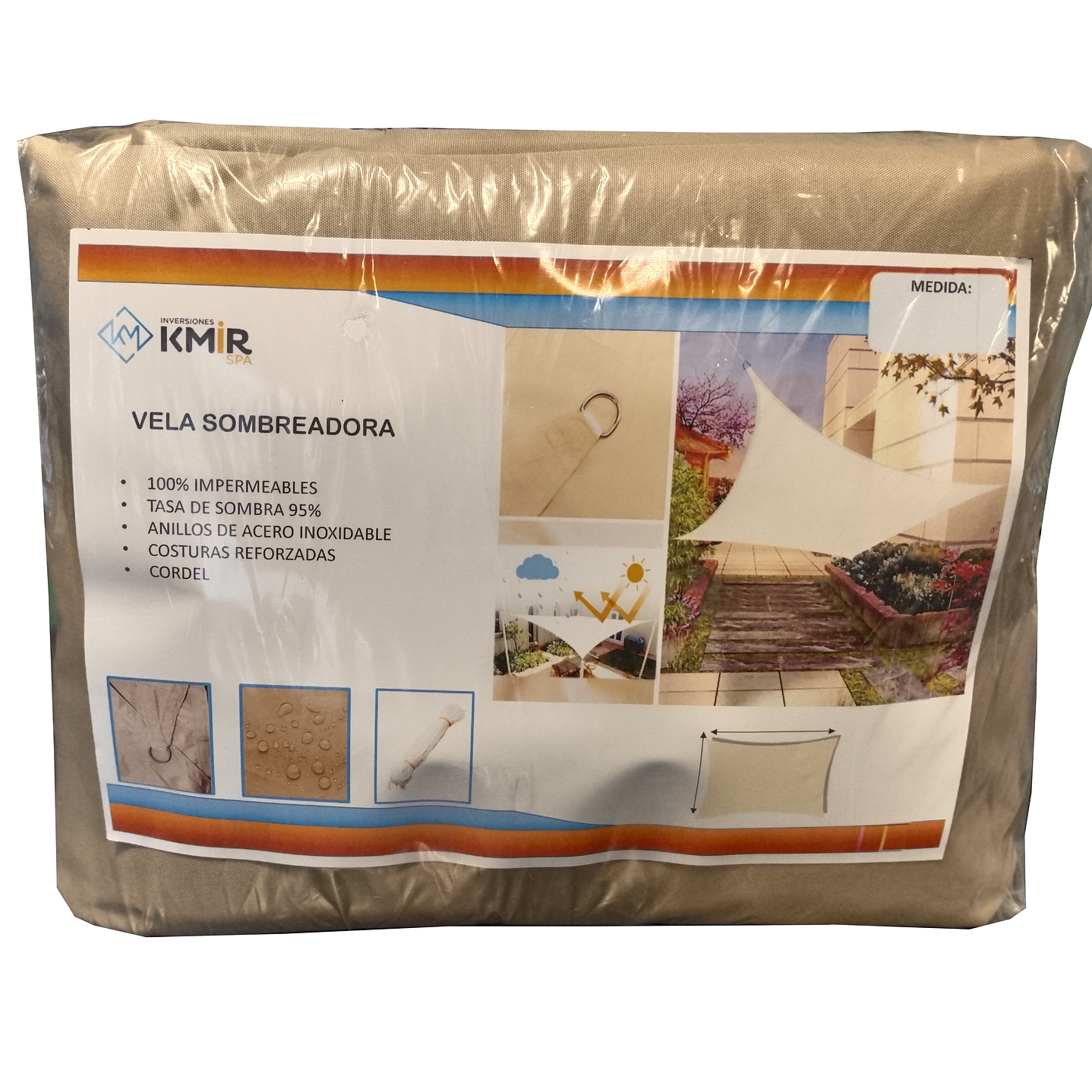 Vela Sombreadora Impermeable 2x3 95% de Sombra 1