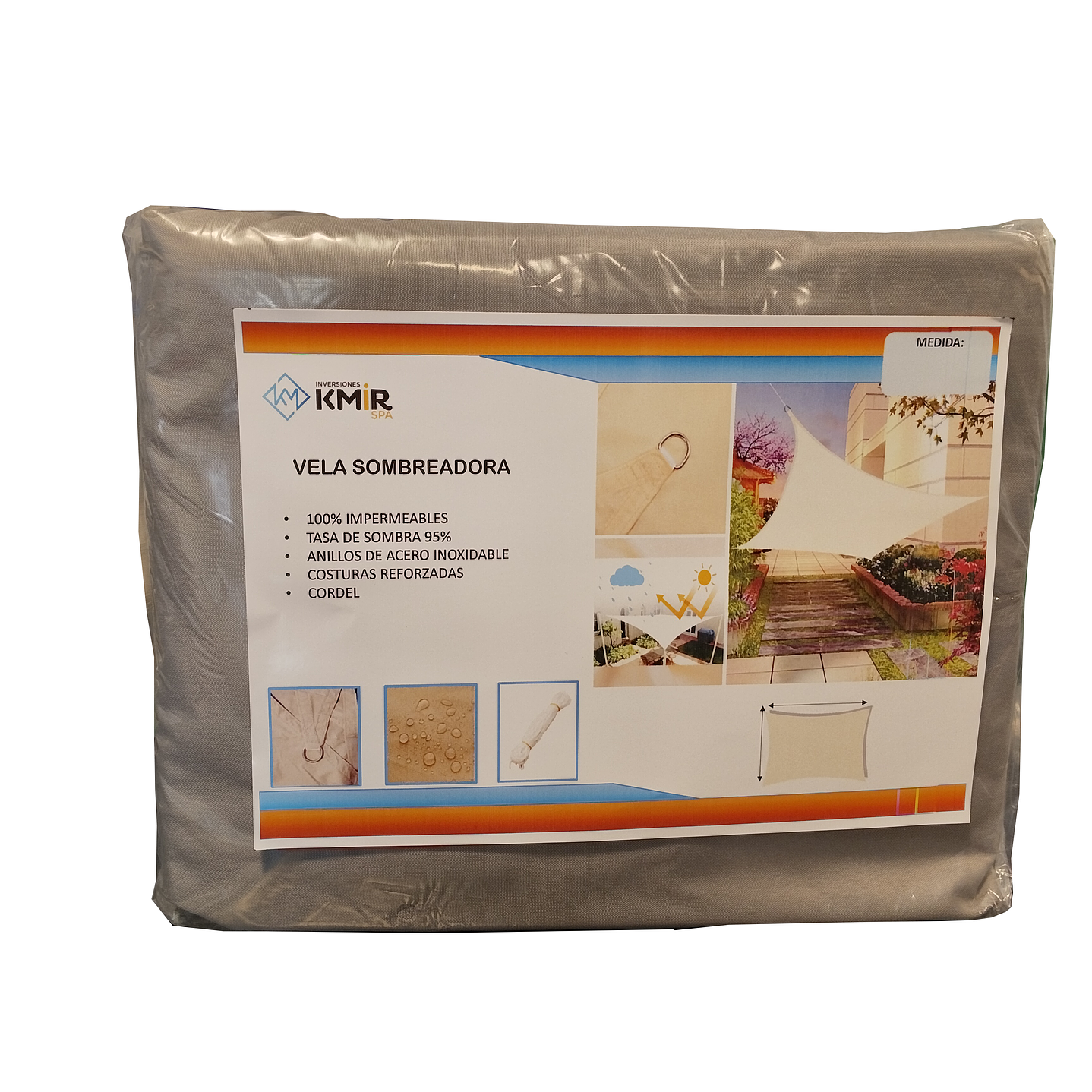 Vela Sombreadora Impermeable 3x6 95% de Sombra 6