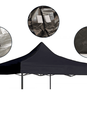 Lona de Repuesto para toldo 3x3 PVC Negro (Premium)