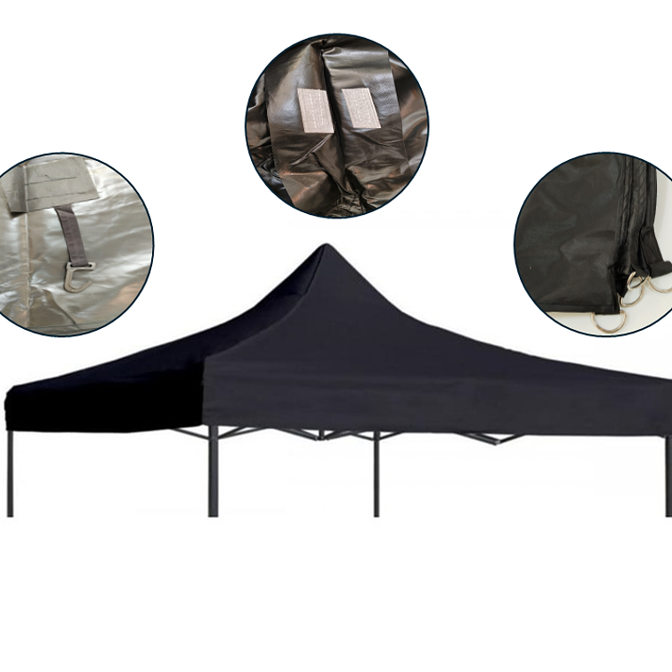 Toldo Americano 3x3 Plegable Negro 7