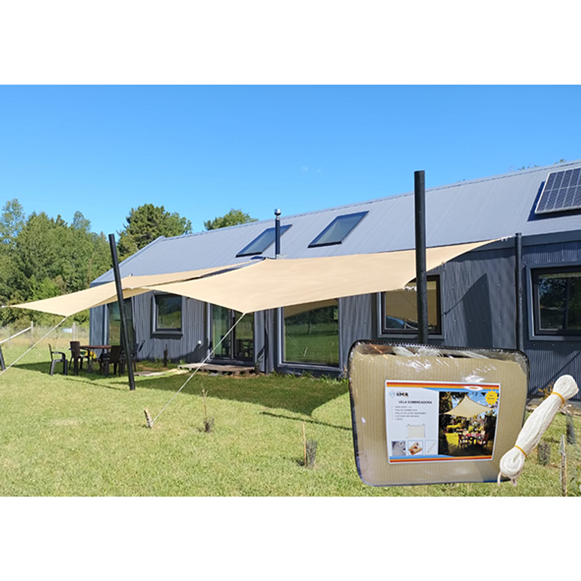 Vela Sombreadora 2x4 HDPE 95% Sombra  7