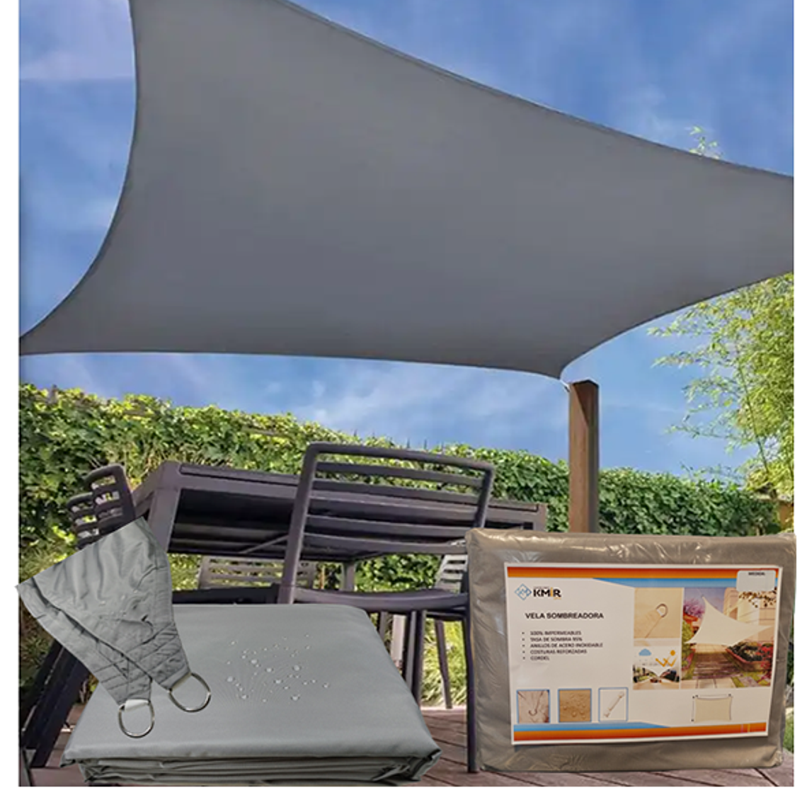 Vela Sombreadora Impermeable 4x8 95% de Sombra 7