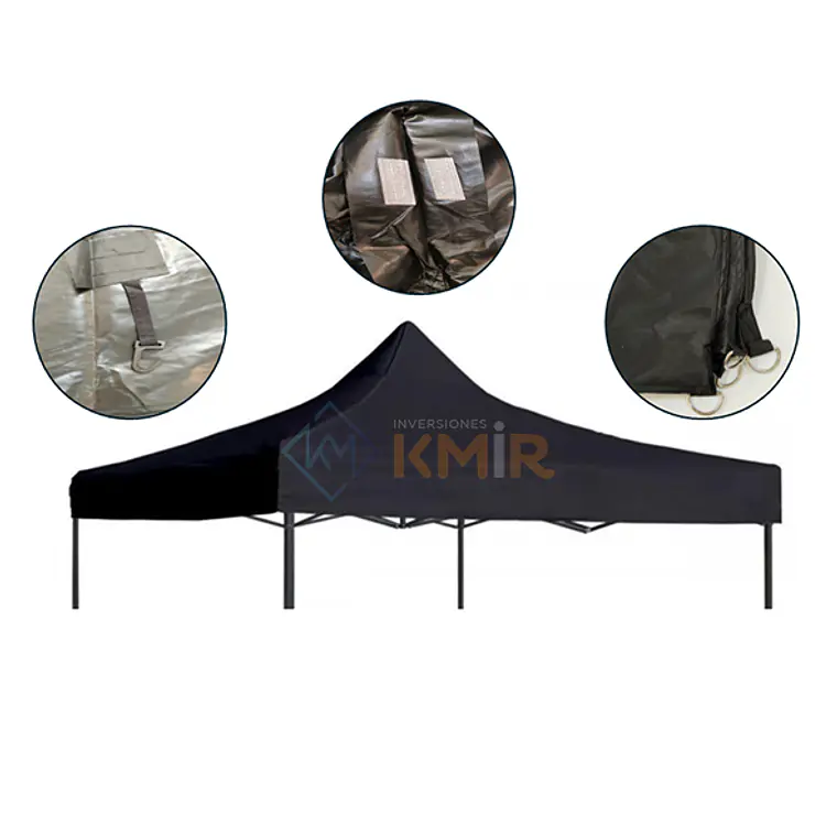 Lona de Repuesto para toldo 3x3 PVC Negro (Premium) 1