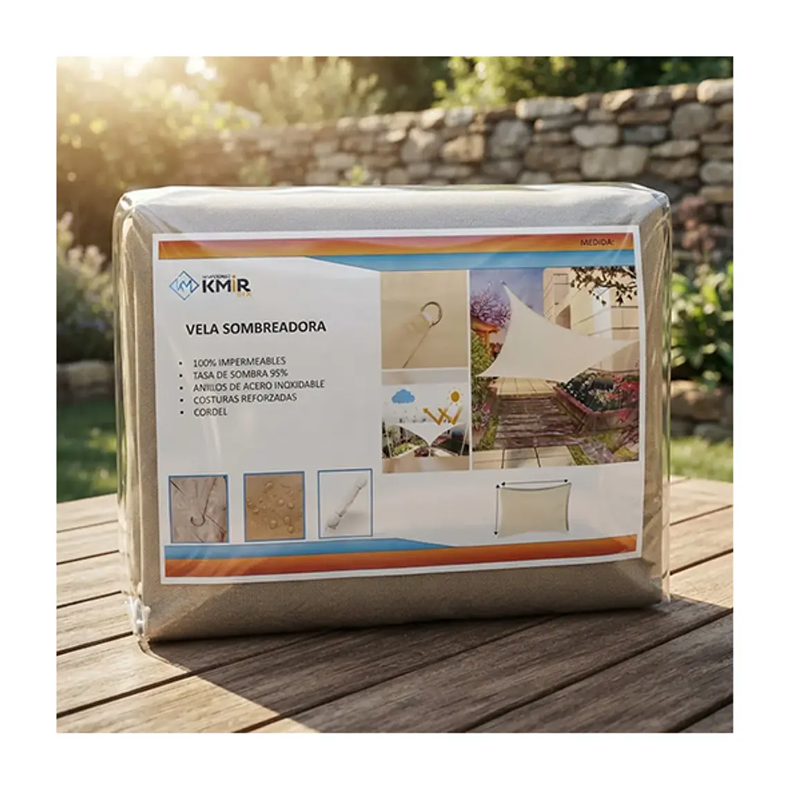 Vela Sombreadora Impermeable 2x4 HDPE 95% Sombra 1