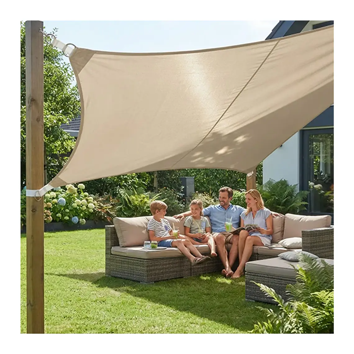 Vela Sombreadora Impermeable 2x4 HDPE 95% Sombra 7