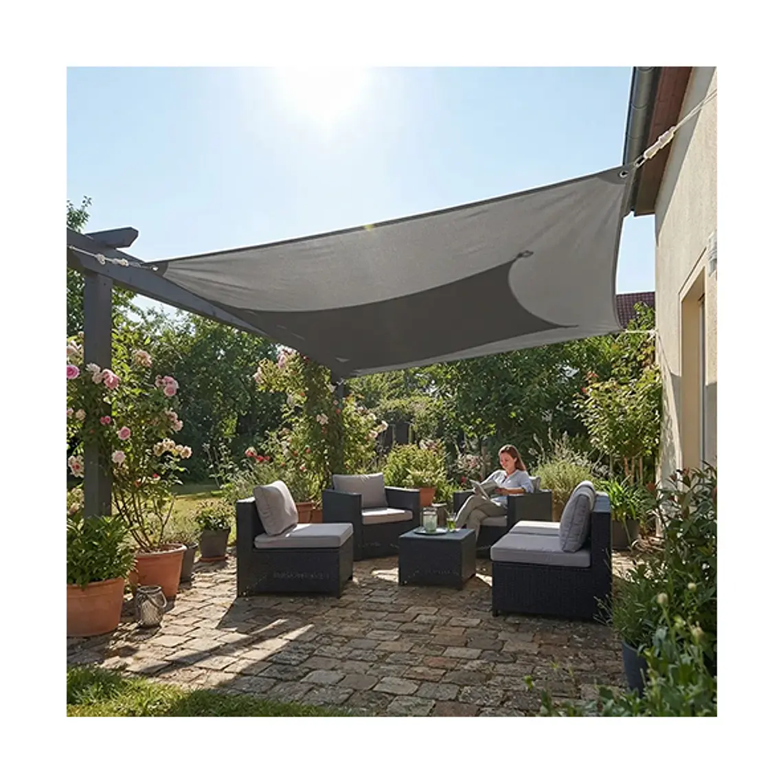 Vela Sombreadora Impermeable 2x4 HDPE 95% Sombra 8