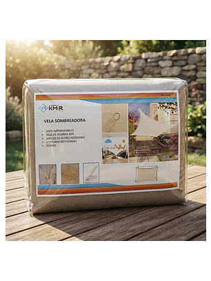 Vela Sombreadora Impermeable 4x6 95% de Sombra