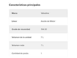 Aceite Valvoline 5w-30 All Climate C2 C3 Mixto 7L Sintetico