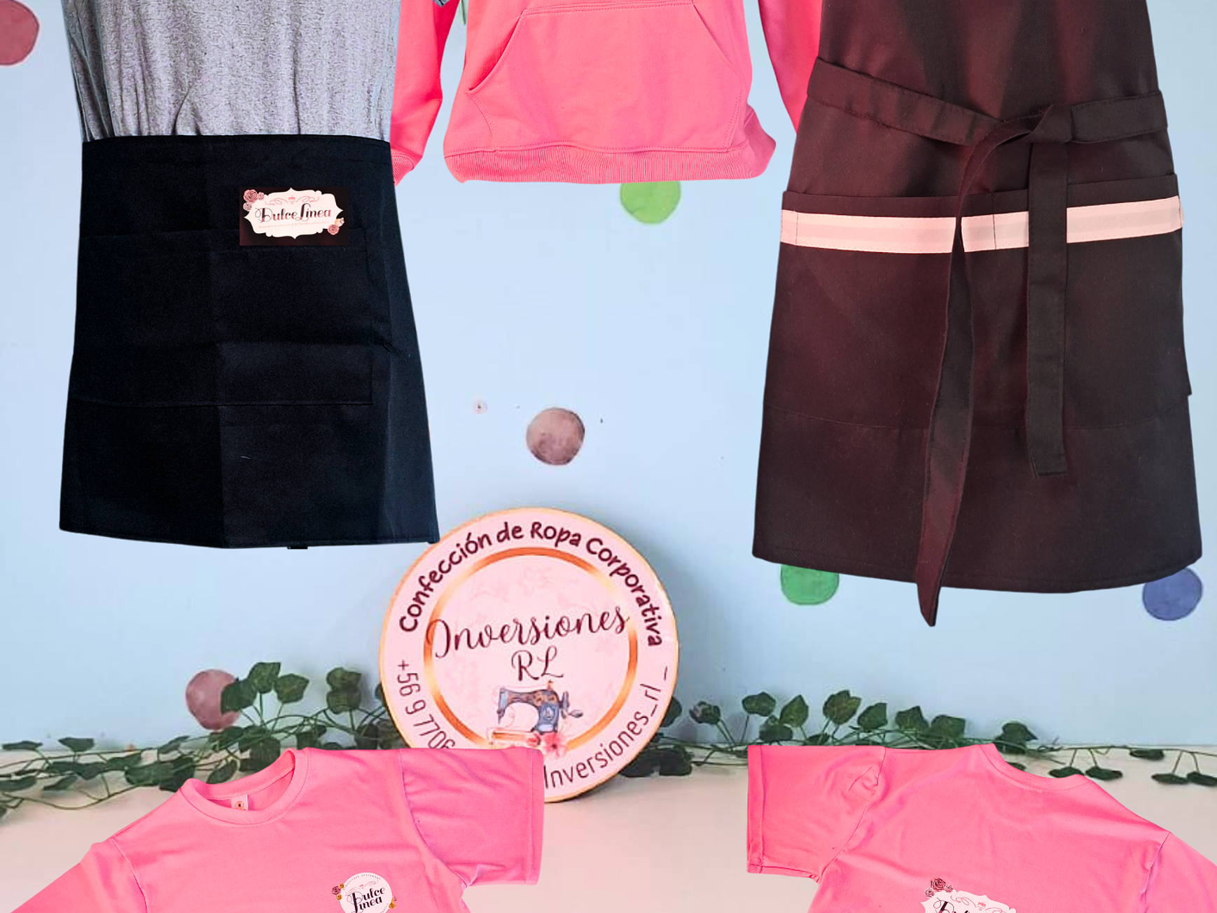 Set de pechera, polerón, polera, cofia y mandil para pymes 1
