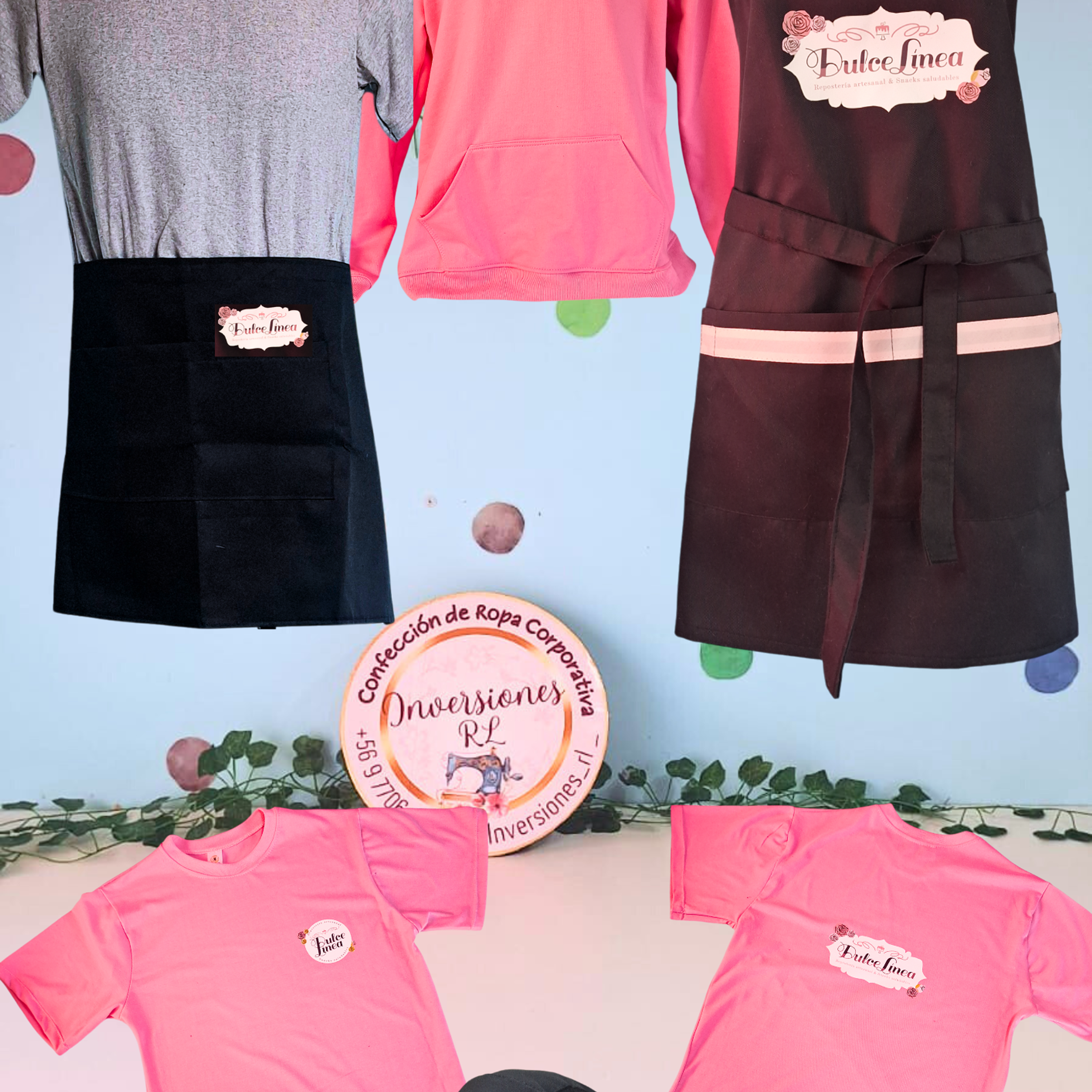 Set de pechera, polerón, polera, cofia y mandil para pymes 1