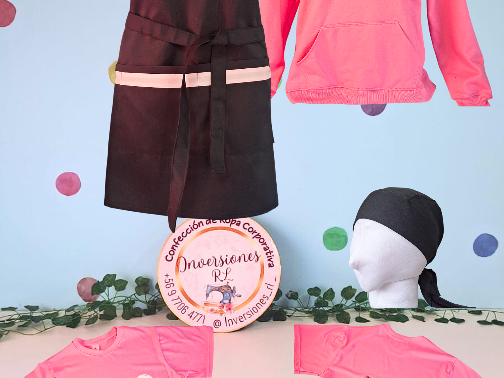 Set de pechera, polerón, polera y cofia 1