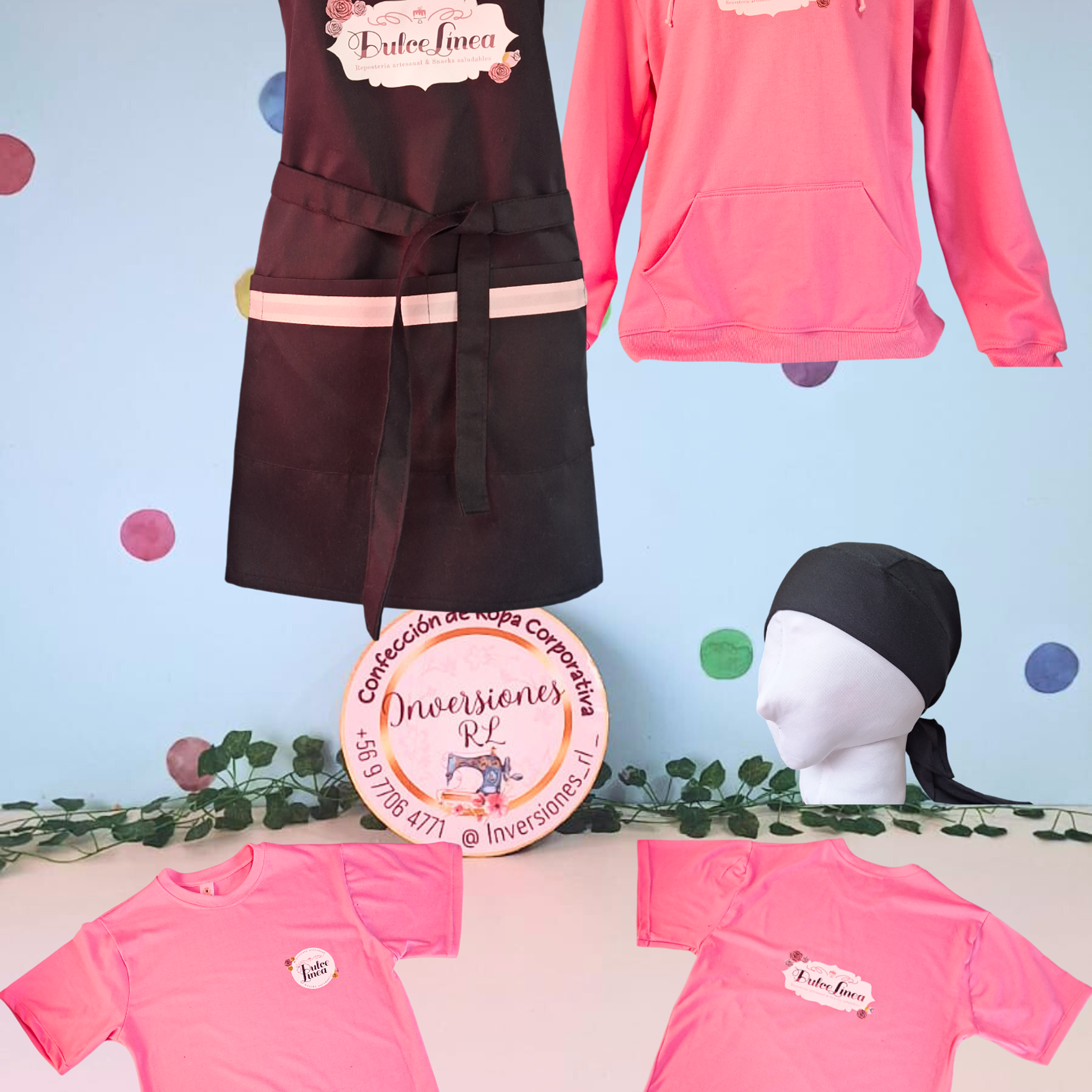 Set de pechera, polerón, polera y cofia 1