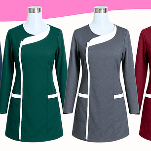 Delantal de educadora manga larga