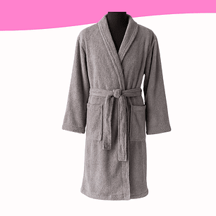 Bata para salida de baño (de toalla absorbente)- GRIS