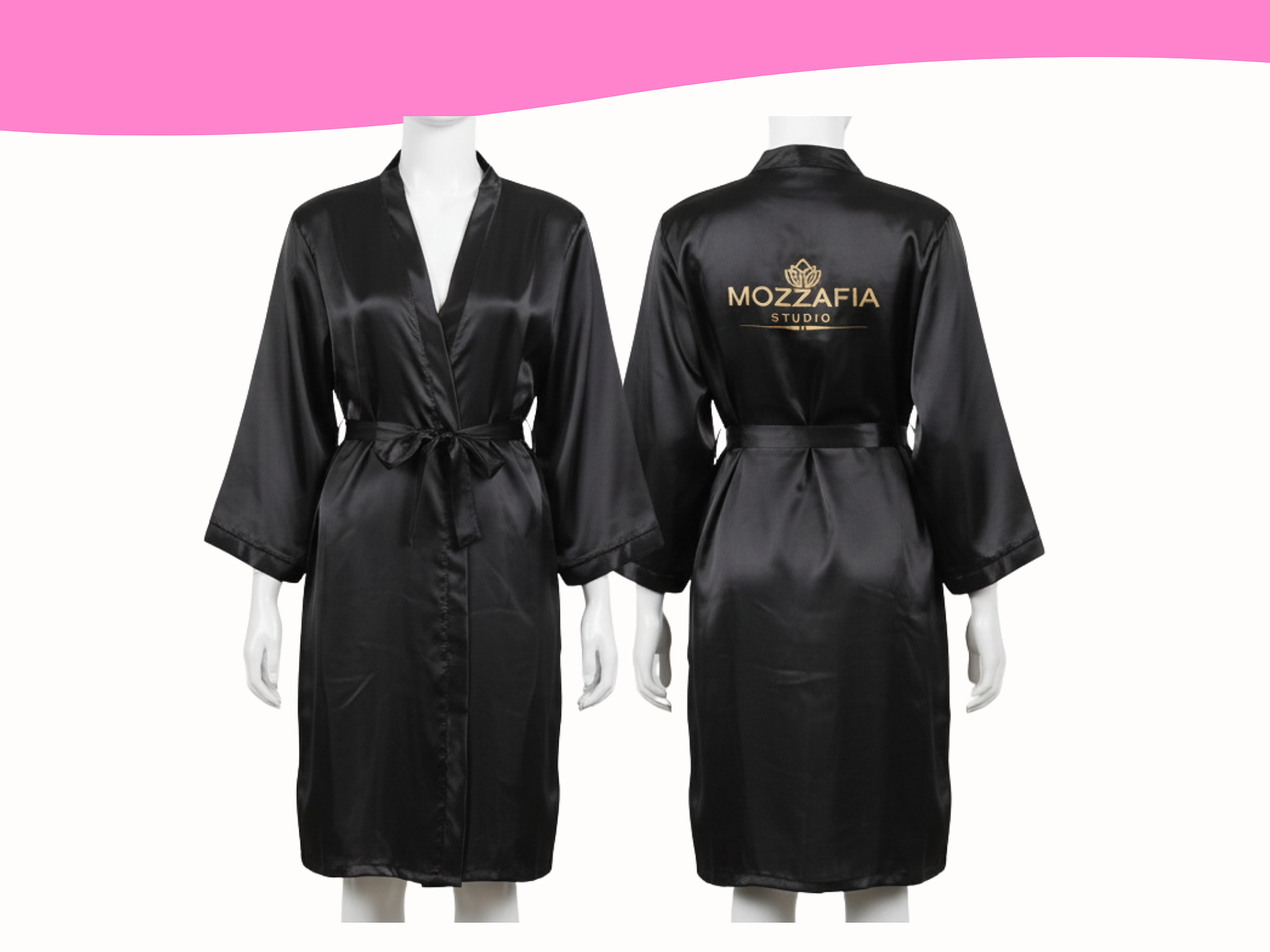 Bata de seda NEGRA 2