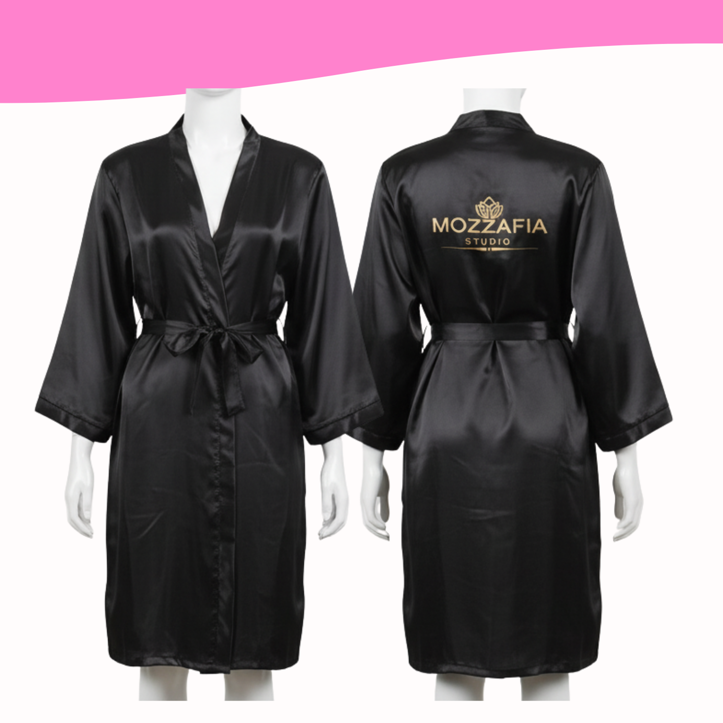 Bata de seda NEGRA 2