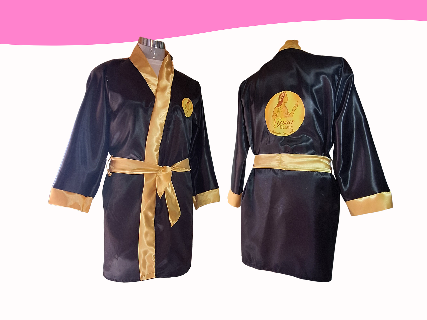 Bata de seda NEGRA 4