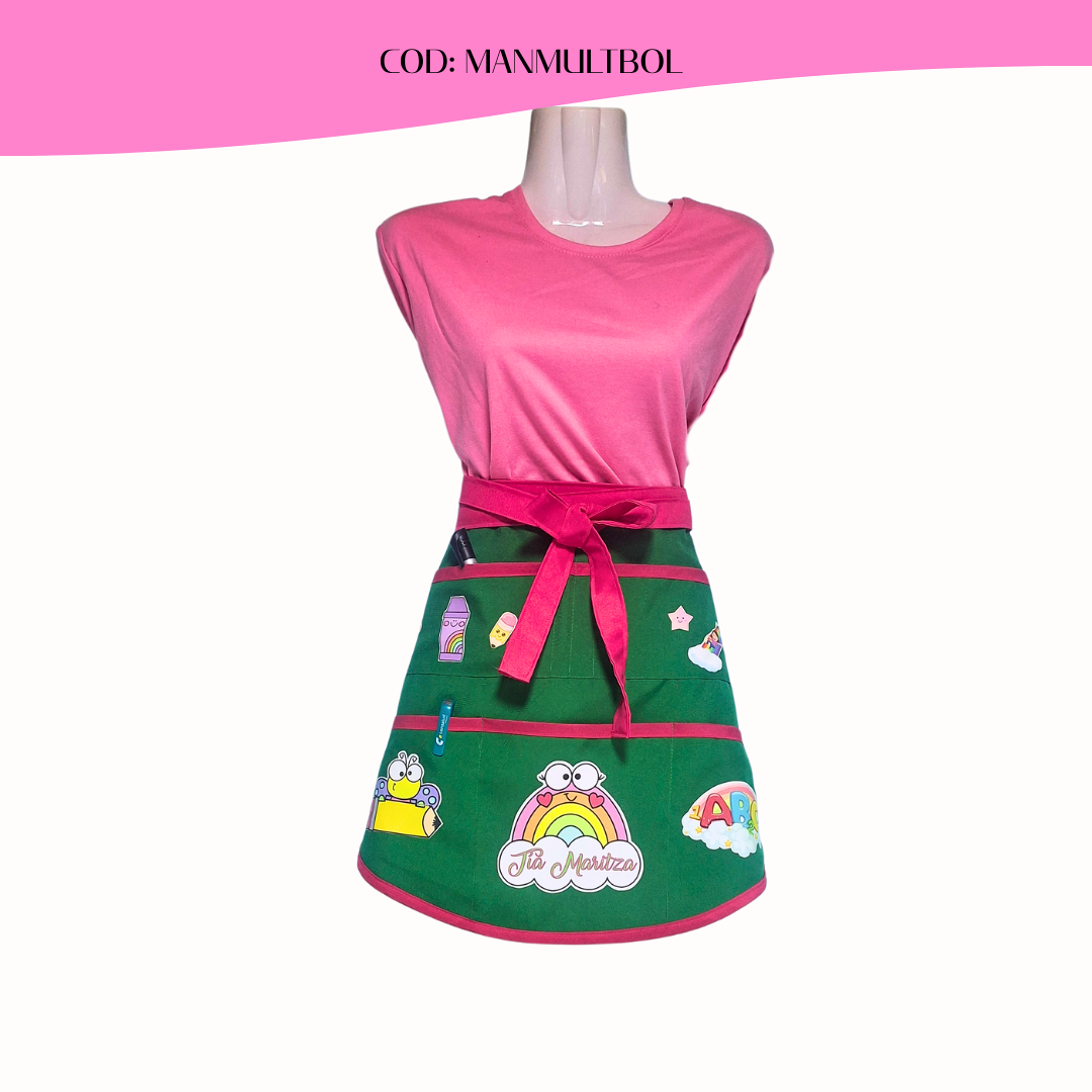 Mandiles Multibolsillos Creativos Curvos 14