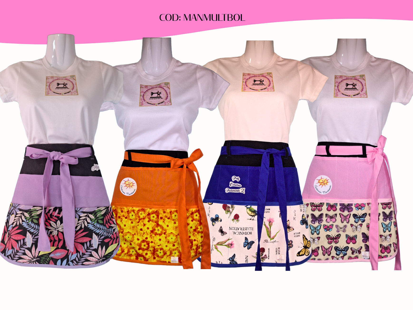 Mandiles Multibolsillos Creativos Curvos 1